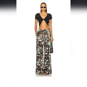 Satin Cargo Pants in Vintage Camo